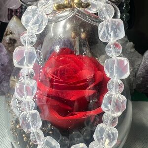 10MM Clear Quartz Faceted Cube Bracelet 6.75” Natural Reiki Transparent Crystal